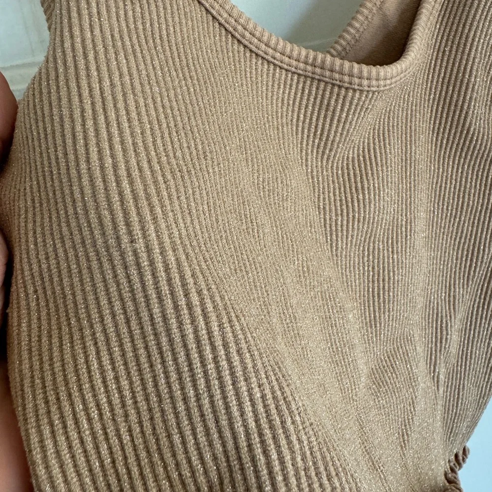 NWT Spiritual Gangster Amor Lurex metallic gold crop top size medium/large. - Picture 2 of 7